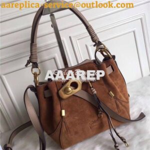 Replica Chloe Small Owen bucket bag in brown suede and calfskin