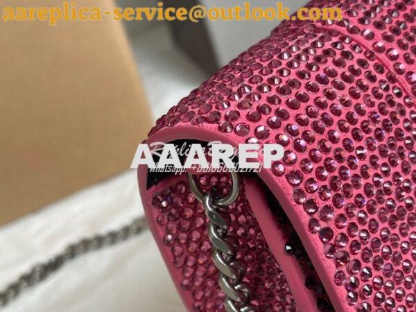 Replica Balenciaga Hourglass Wallet On Chain With Rhinestones In Pink 10