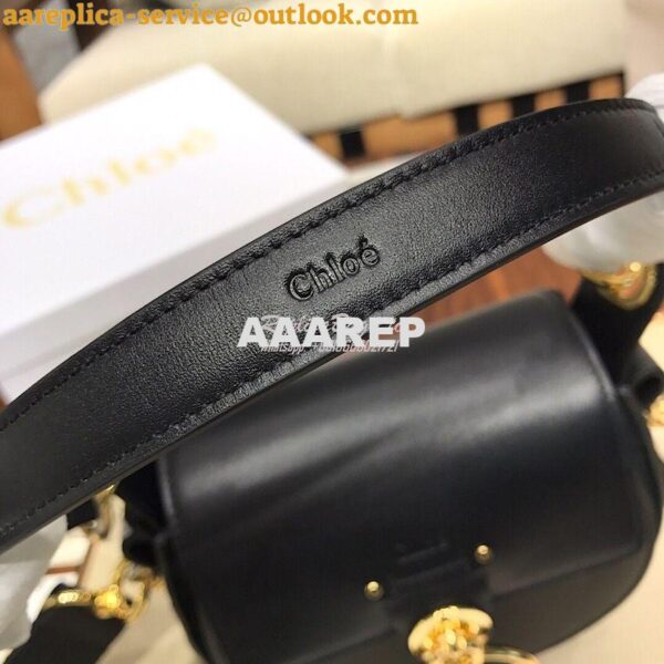 Replica Chloe Tess Bag in Shiny and Suede Leather 3727 Black 9