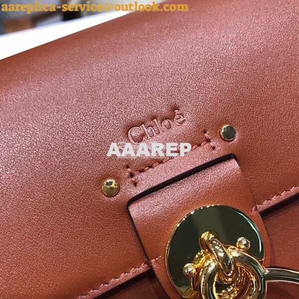 Replica Chloe Tess Bag in Shiny and Suede Leather 3727 Brown 6