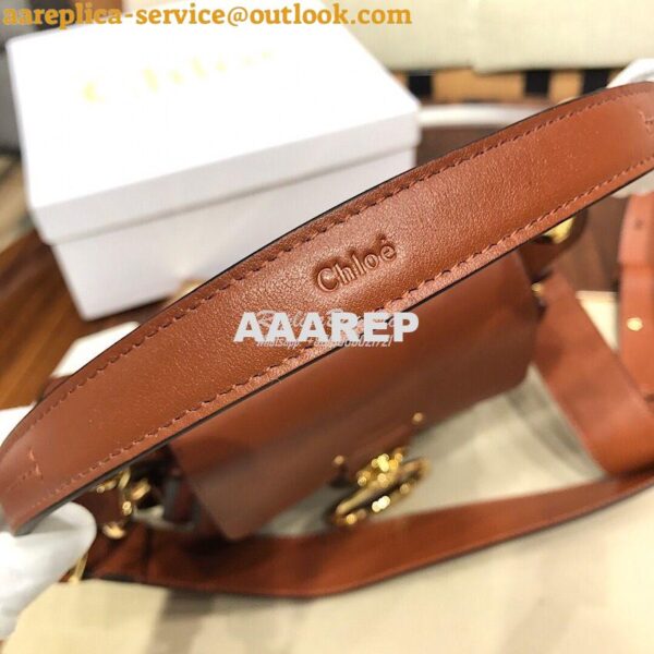 Replica Chloe Tess Bag in Shiny and Suede Leather 3727 Brown 7