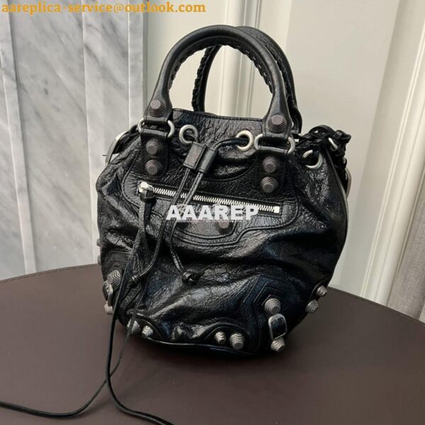 Replica Balenciaga Le Cagole Small Bucket Bag in Arena Lambskin 702432 5