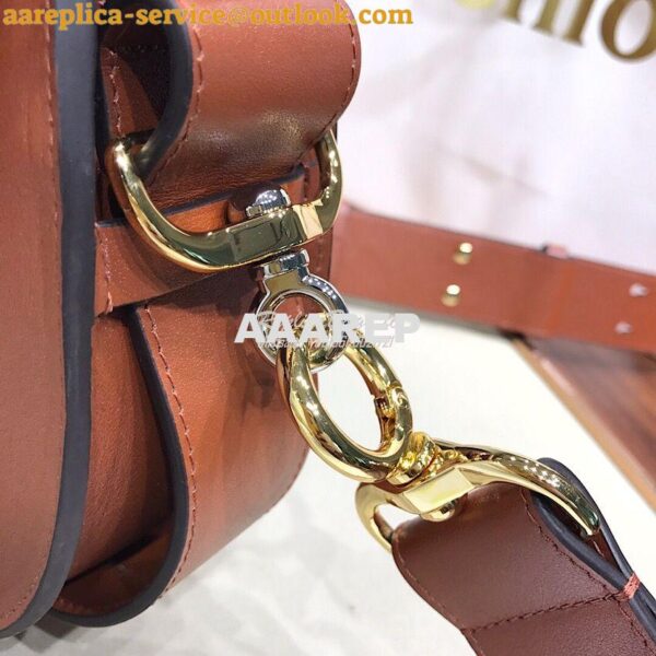 Replica Chloe Tess Bag in Shiny and Suede Leather 3727 Brown 8