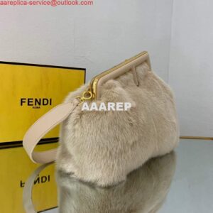 Replica Fendi 8BP127 Fendi First Medium Fox fur Beige Bag 2