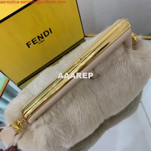 Replica Fendi 8BP127 Fendi First Medium Fox fur Beige Bag 6