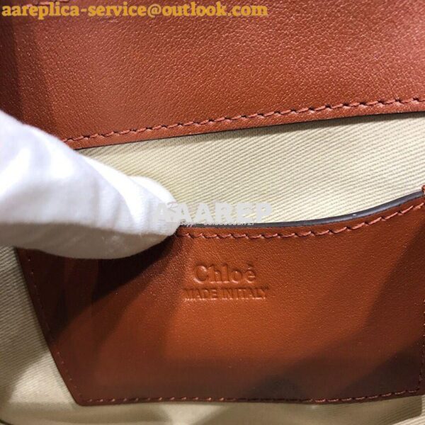 Replica Chloe Tess Bag in Shiny and Suede Leather 3727 Brown 11