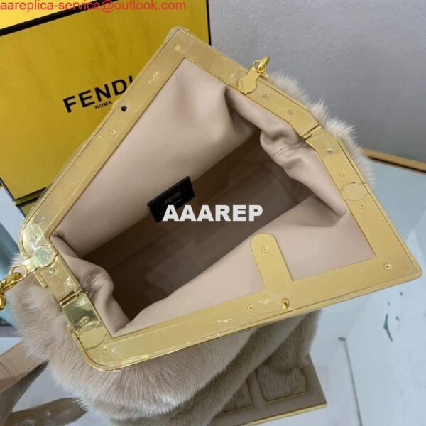 Replica Fendi 8BP127 Fendi First Medium Fox fur Beige Bag 7