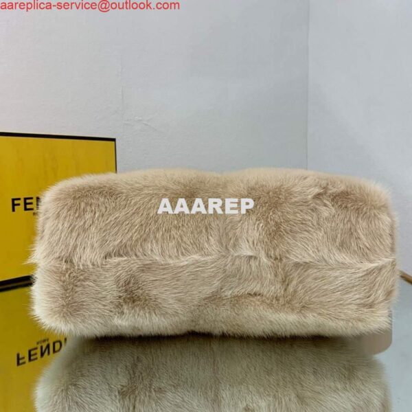 Replica Fendi 8BP127 Fendi First Medium Fox fur Beige Bag 10