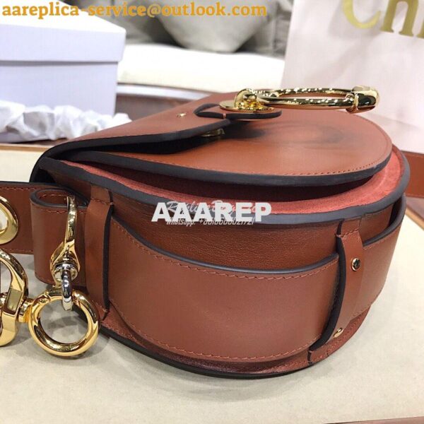 Replica Chloe Tess Bag in Shiny and Suede Leather 3727 Brown 15