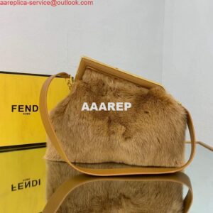 Replica Fendi 8BP127 Fendi First Medium Fox fur Brown Bag