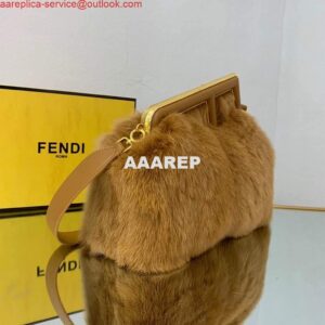 Replica Fendi 8BP127 Fendi First Medium Fox fur Brown Bag 2