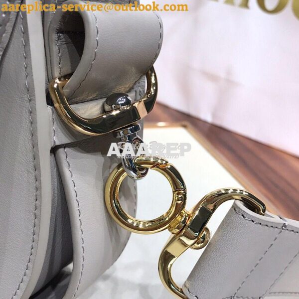 Replica Chloe Tess Bag in Shiny and Suede Leather 3727 Grey 8