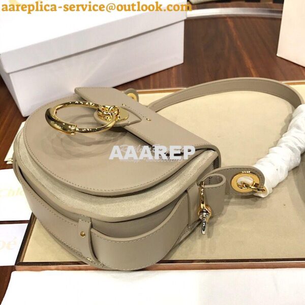 Replica Chloe Tess Bag in Shiny and Suede Leather 3727 Grey 9