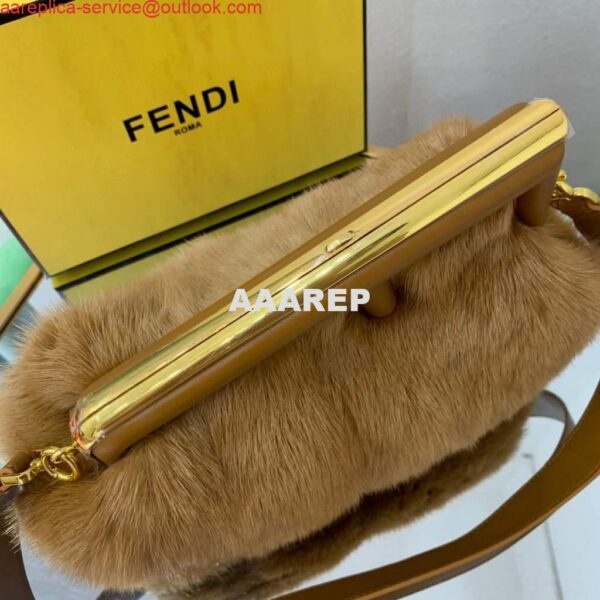 Replica Fendi 8BP127 Fendi First Medium Fox fur Brown Bag 6