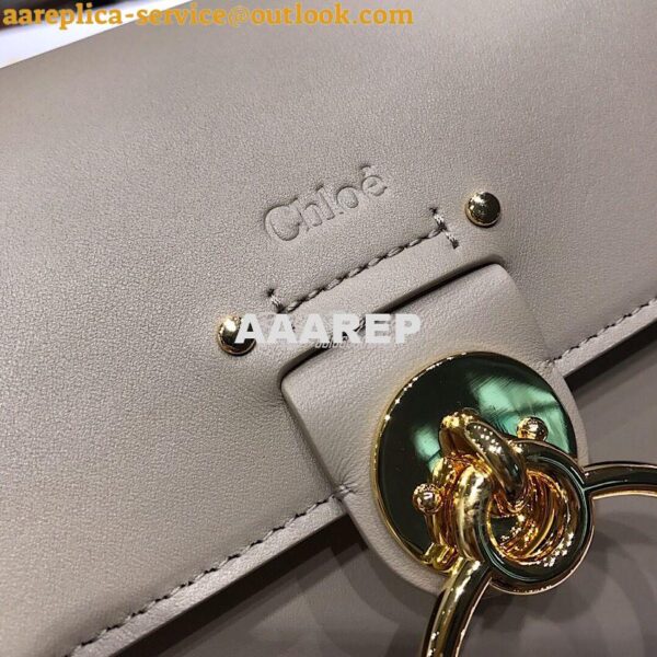 Replica Chloe Tess Bag in Shiny and Suede Leather 3727 Grey 10