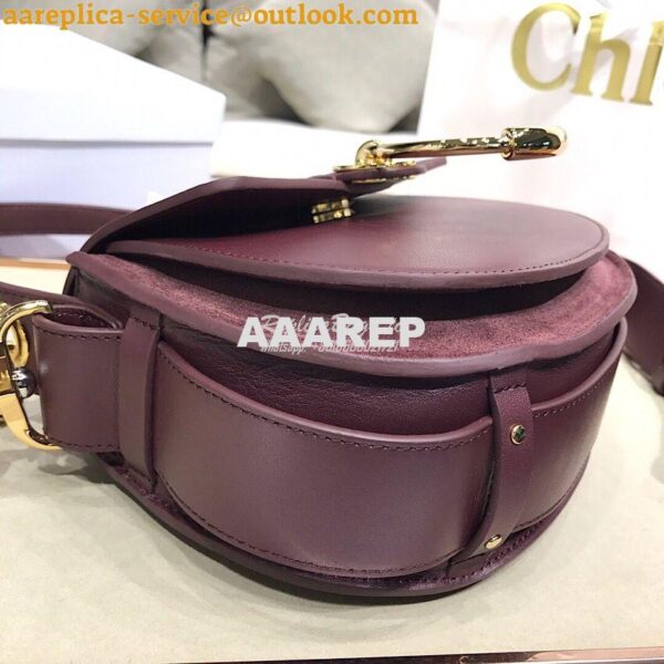 Replica Chloe Tess Bag in Shiny and Suede Leather 3727 Wine 5