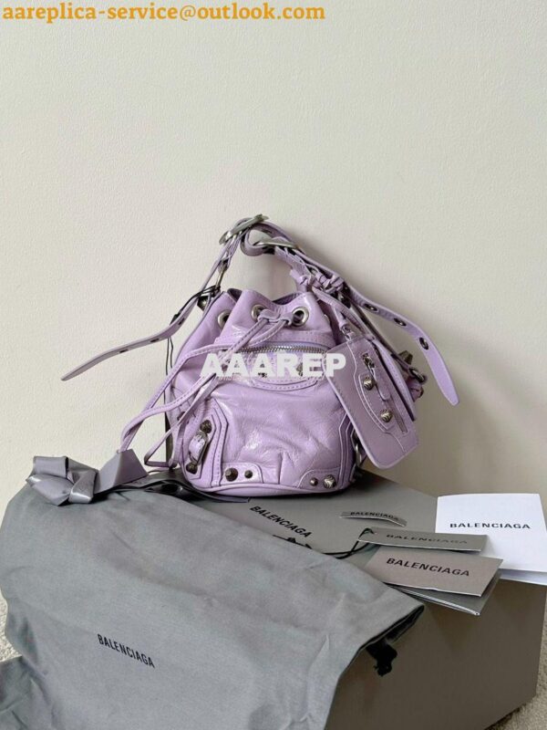 Replica Balenciaga Le Cagole XS Bucket Bag in Arena Lambskin 7024311 P 3