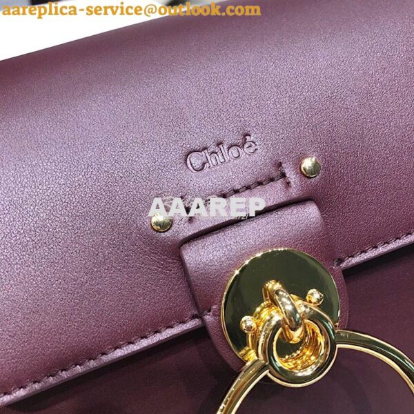 Replica Chloe Tess Bag in Shiny and Suede Leather 3727 Wine 7