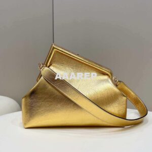 Replica Fendi 8BP127 FENDI FIRST Medium Gold laminated leather bag