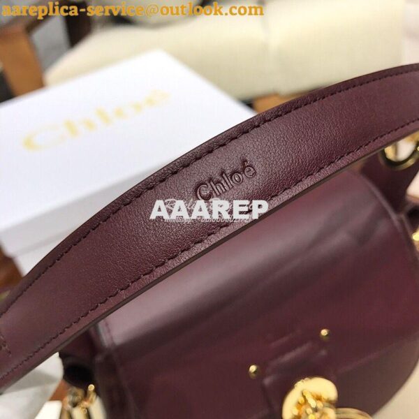 Replica Chloe Tess Bag in Shiny and Suede Leather 3727 Wine 10