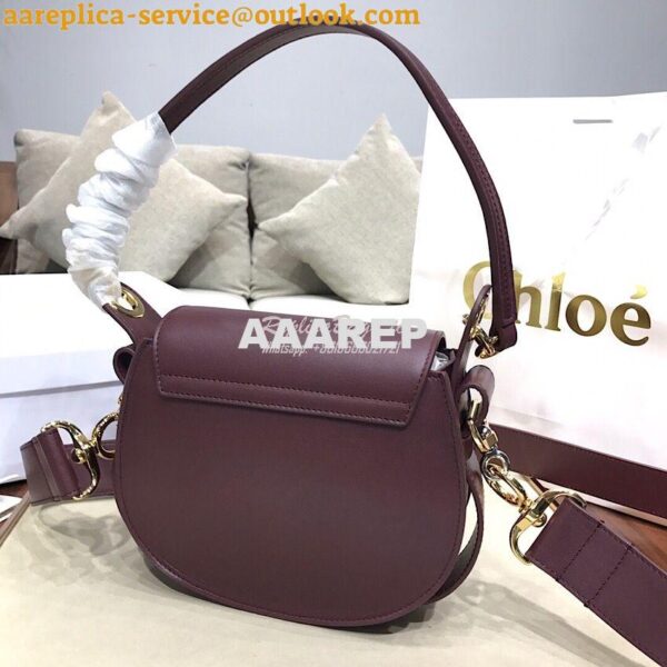 Replica Chloe Tess Bag in Shiny and Suede Leather 3727 Wine 12