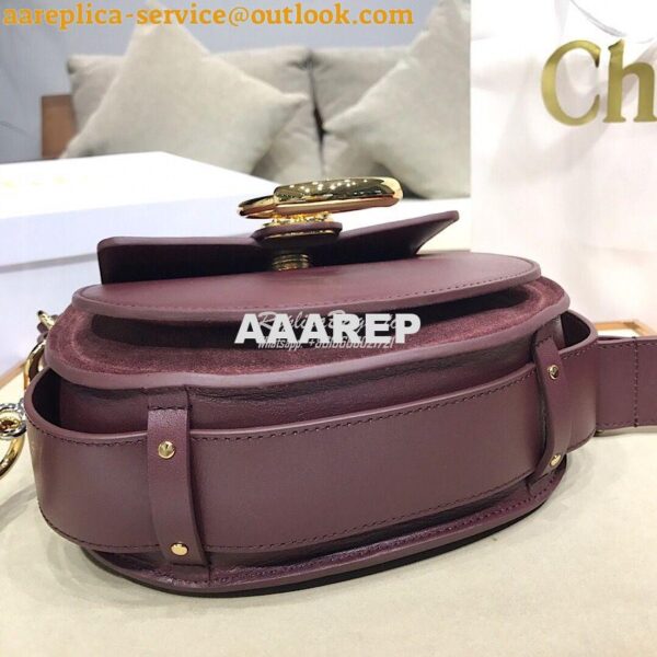 Replica Chloe Tess Bag in Shiny and Suede Leather 3727 Wine 15