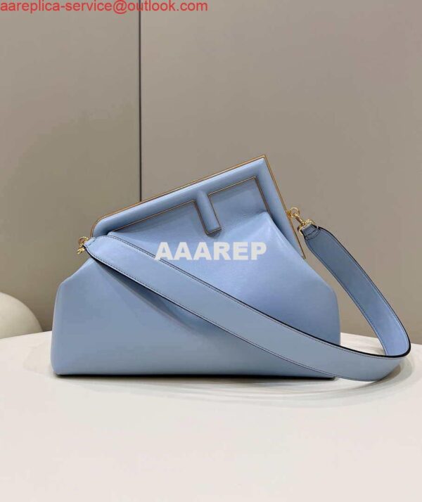 Replica Fendi 8BP127 FENDI FIRST Medium Light Blue leather bag 3