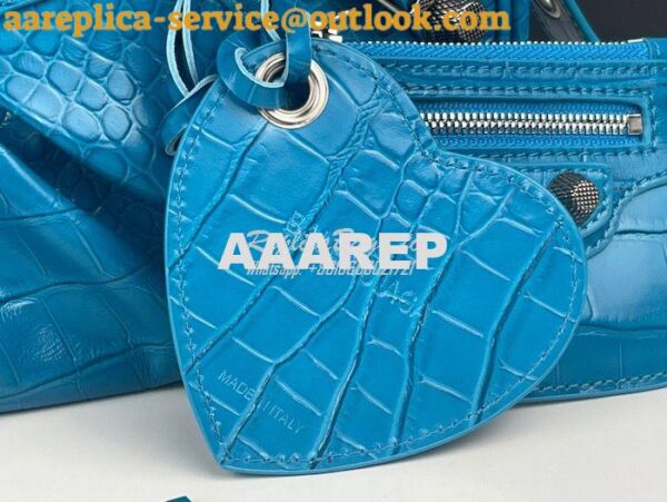 Replica Balenciaga Le Cagole XS S Shoulder Bag in Blue Supple Crocodil 16