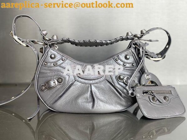 Replica Balenciaga Le Cagole XS S Shoulder Bag in Lambskin Grey 671307 4