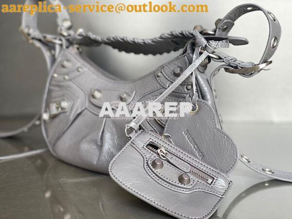 Replica Balenciaga Le Cagole XS S Shoulder Bag in Lambskin Grey 671307 7