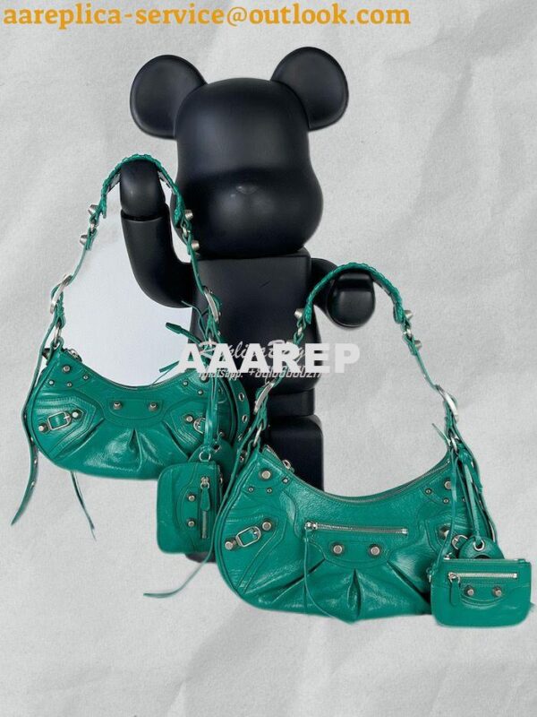 Replica Balenciaga Le Cagole XS S Shoulder Bag in Lambskin Jade Green 3