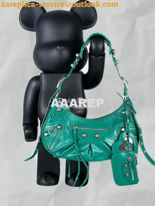 Replica Balenciaga Le Cagole XS S Shoulder Bag in Lambskin Jade Green 4