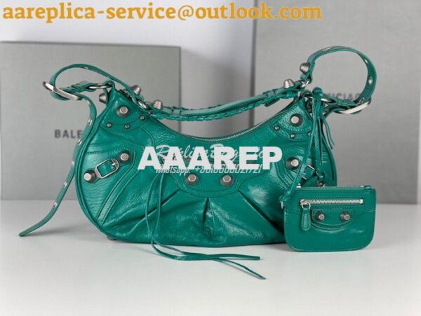 Replica Balenciaga Le Cagole XS S Shoulder Bag in Lambskin Jade Green 6