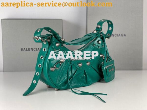 Replica Balenciaga Le Cagole XS S Shoulder Bag in Lambskin Jade Green 7