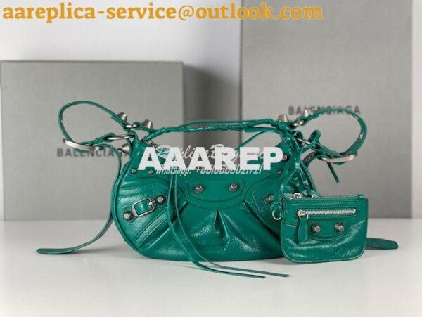 Replica Balenciaga Le Cagole XS S Shoulder Bag in Lambskin Jade Green 21