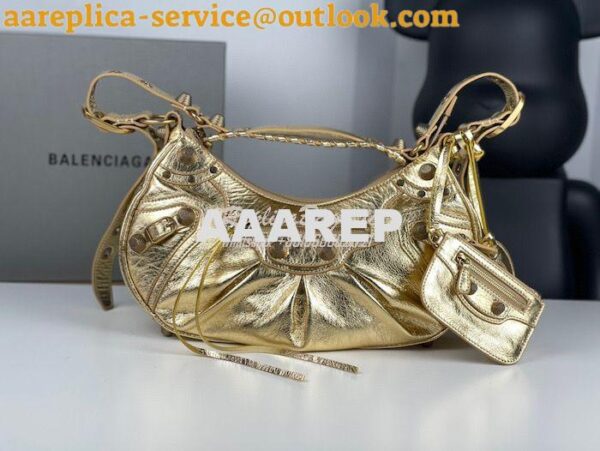 Replica Balenciaga Le Cagole XS S Shoulder Bag in Lambskin Metallic Go 16