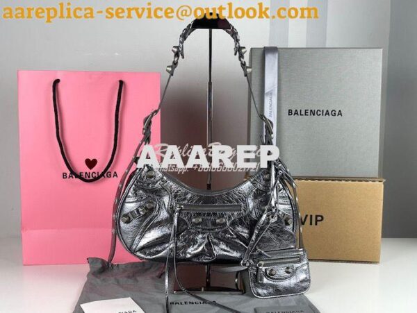 Replica Balenciaga Le Cagole XS S Shoulder Bag in Lambskin Metallic Si 11