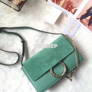 Replica Chloe Faye Small shoulder bag in Suede and Smooth Calfskin Min