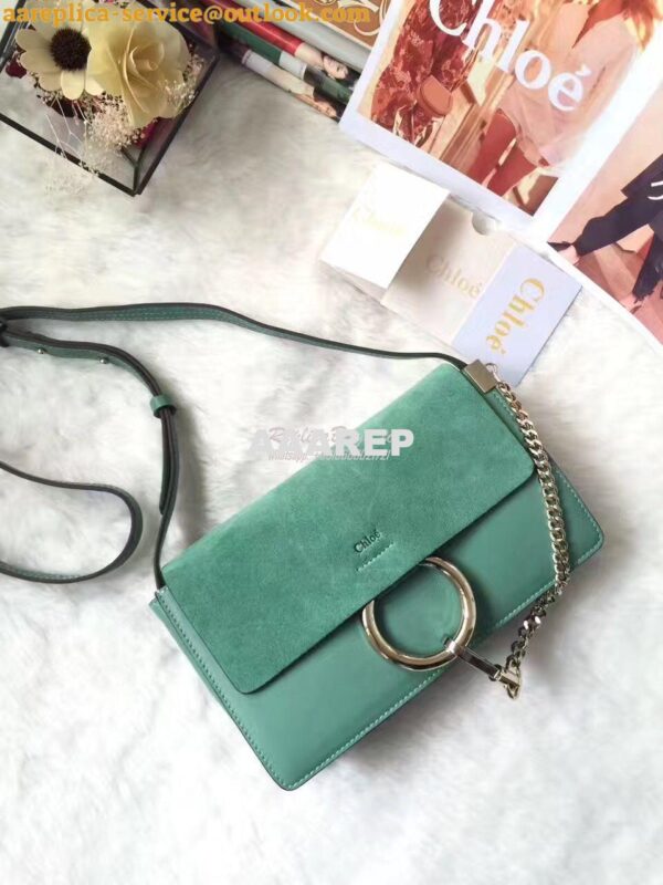 Replica Chloe Faye Small shoulder bag in Suede and Smooth Calfskin Min 3