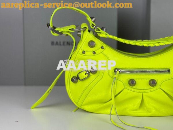 Replica Balenciaga Le Cagole XS S Shoulder Bag in Lambskin Neon Yellow 7