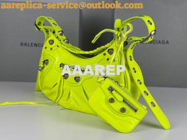 Replica Balenciaga Le Cagole XS S Shoulder Bag in Lambskin Neon Yellow 9