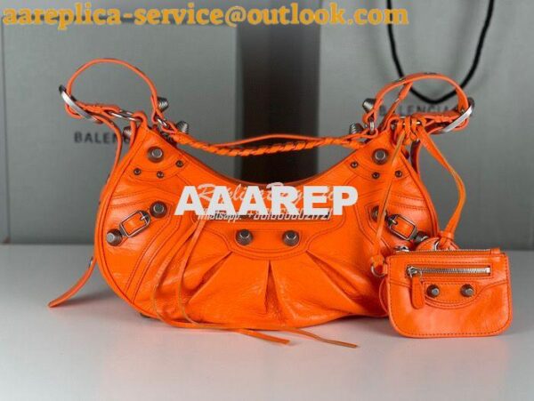 Replica Balenciaga Le Cagole XS S Shoulder Bag in Lambskin Orange 6713 6