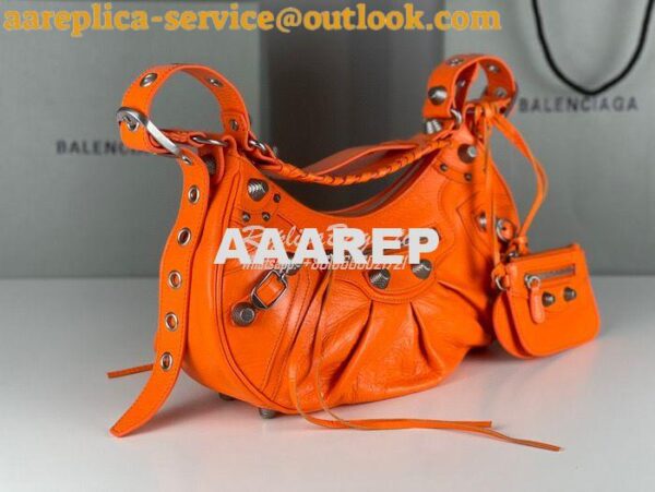 Replica Balenciaga Le Cagole XS S Shoulder Bag in Lambskin Orange 6713 8