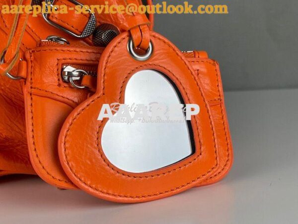 Replica Balenciaga Le Cagole XS S Shoulder Bag in Lambskin Orange 6713 16