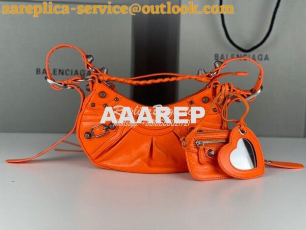 Replica Balenciaga Le Cagole XS S Shoulder Bag in Lambskin Orange 6713 19