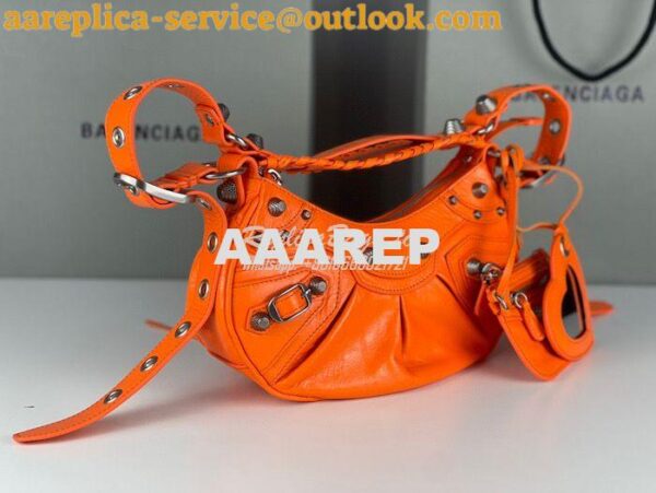 Replica Balenciaga Le Cagole XS S Shoulder Bag in Lambskin Orange 6713 20