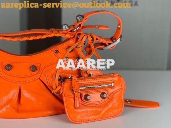 Replica Balenciaga Le Cagole XS S Shoulder Bag in Lambskin Orange 6713 21