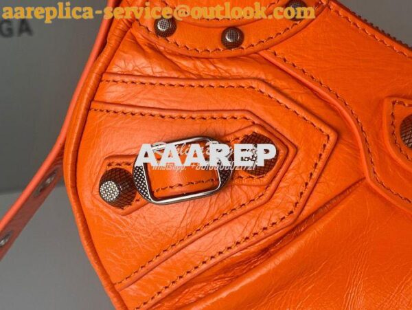 Replica Balenciaga Le Cagole XS S Shoulder Bag in Lambskin Orange 6713 22