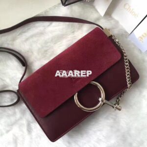 Replica Chloe Faye Small shoulder bag in Suede and Smooth Calfskin Sie