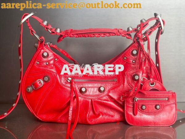 Replica Balenciaga Le Cagole XS S Shoulder Bag in Lambskin Red 6713071 15